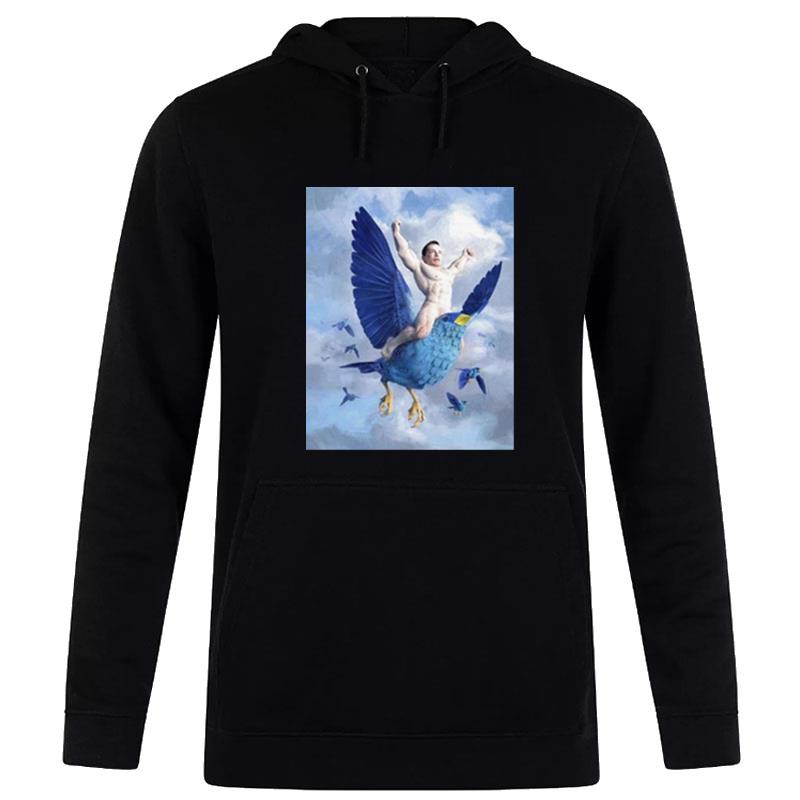 Musk Ridding Twitter Bird Ar Hoodie