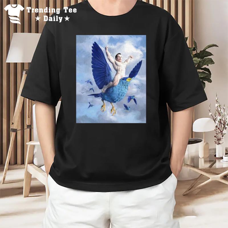 Musk Ridding Twitter Bird Ar T-Shirt