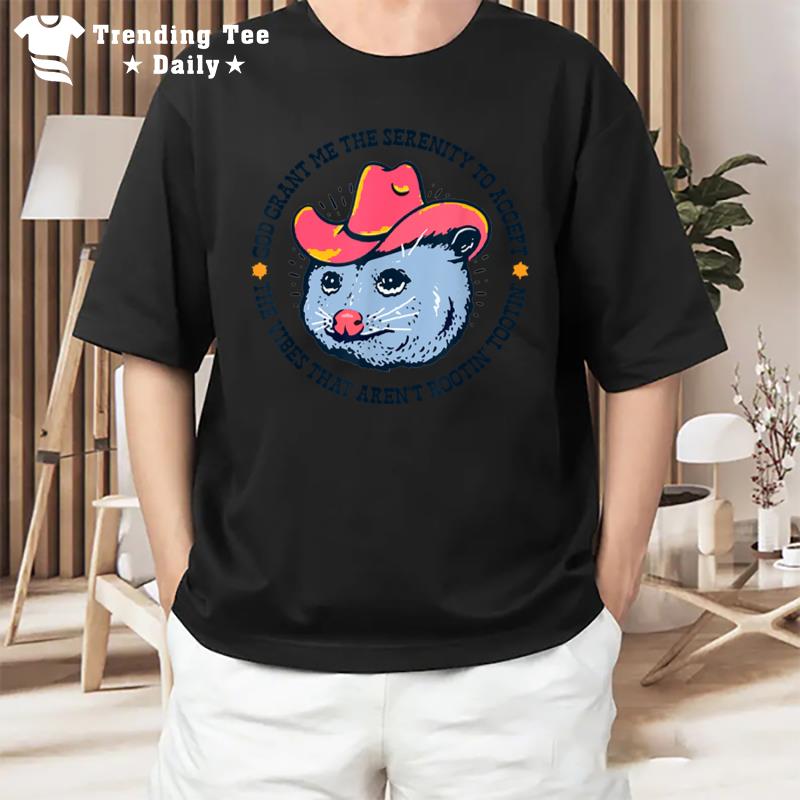 Accept The Vibes That Aren'T Rootin' Tootin' Funny Opossum T-Shirt