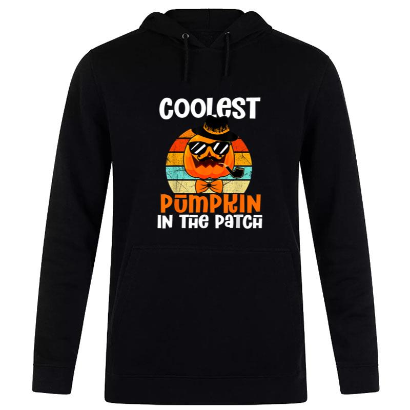 Coolest Pumpkin In The Patch Retro Halloween Toddler Boys Hoodie