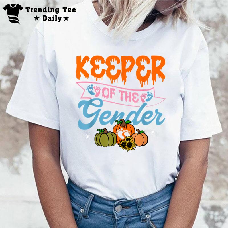 Cute Halloween Keeper Of The Gender Reveal Baby Announce T T-Shirt