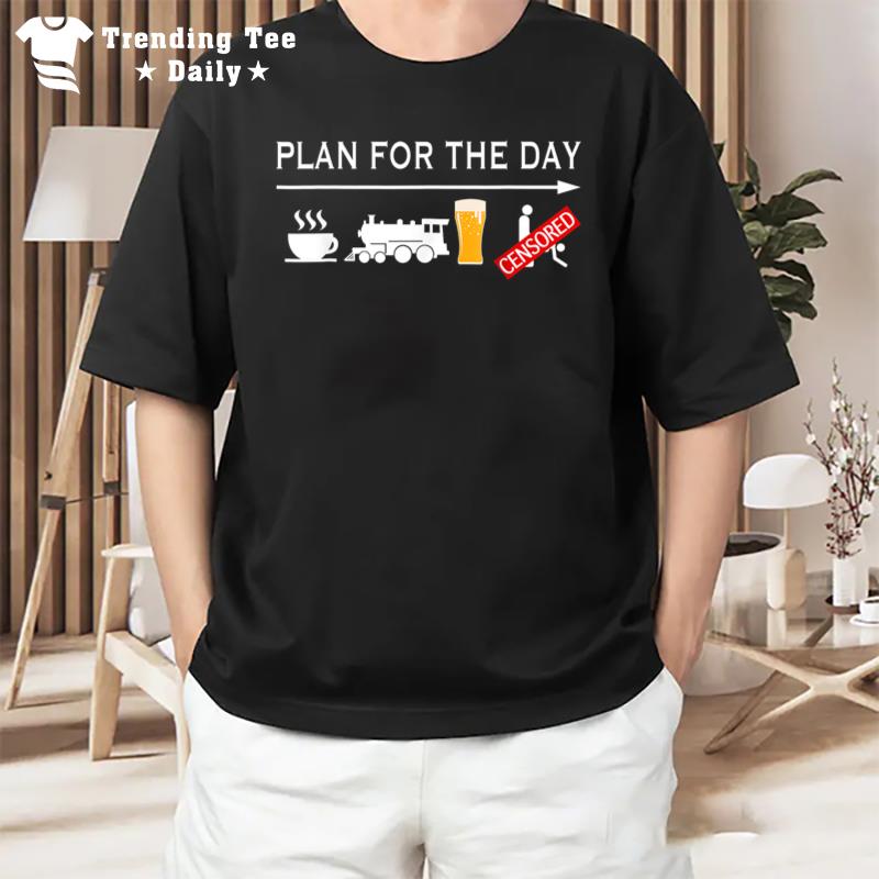 Funny Plan For The Day Trains Lovers Christmas T-Shirt