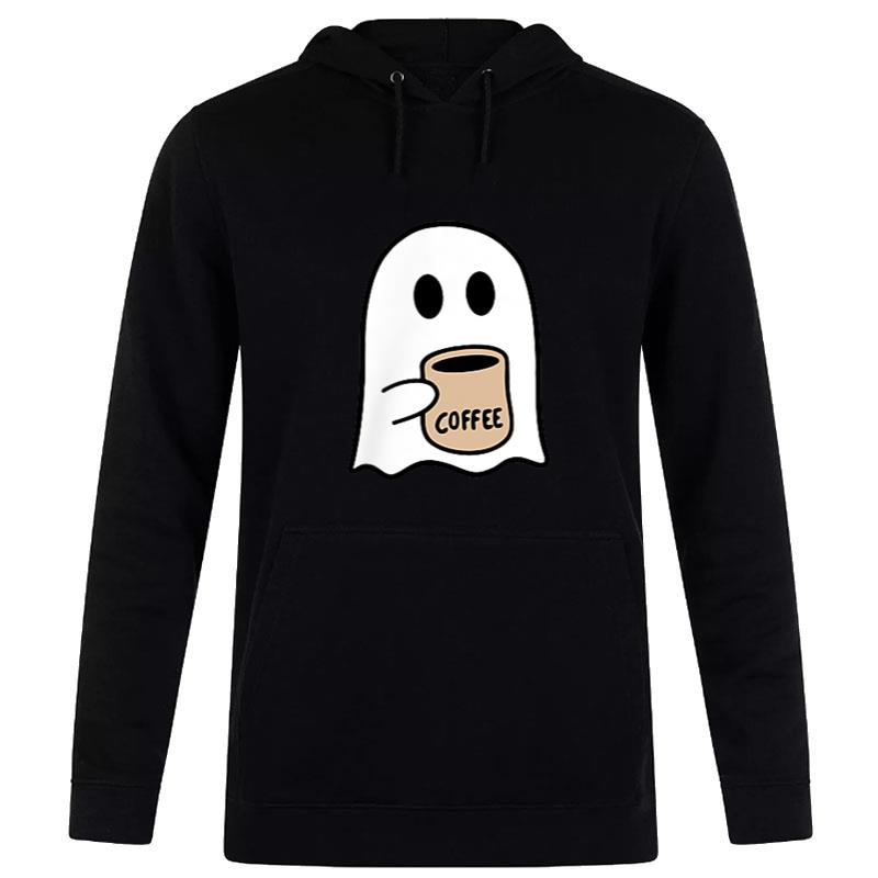 Ghost Drinking Coffee Funny Halloween Costume Coffee Lover Hoodie