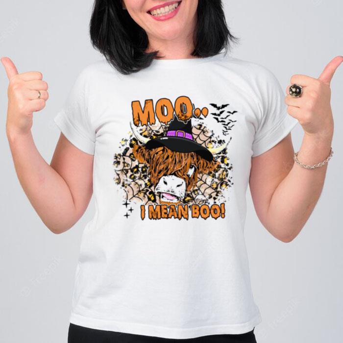 Halloween Icon Boo Ghost Cow Moo I Mean Boo T-Shirt