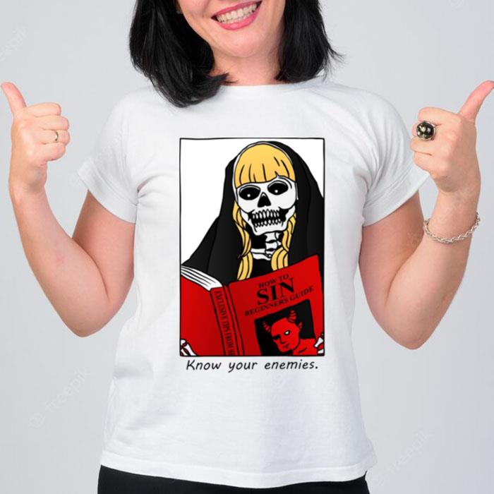 Halloween Nun The Book Of Sin How To Sin Beginners Guide T-Shirt