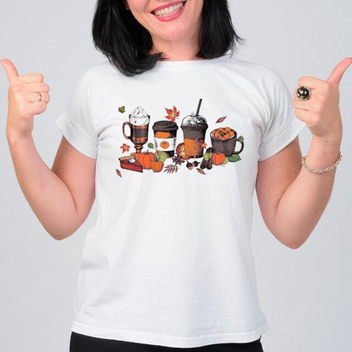 Halloween Pumpkin Latte Drink Cup Pumpkin Spice Thanksgiving T-Shirt