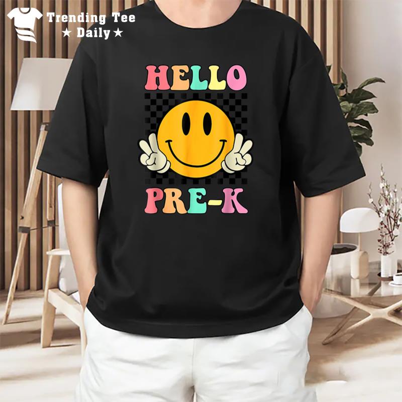 Hello Pre K Retro Pre K Back To School Teacher T-Shirt