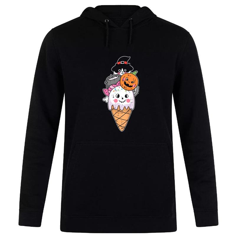 Ice Cream Lazy Halloween Costume Cute Ghost Pumpkin Witch Hoodie