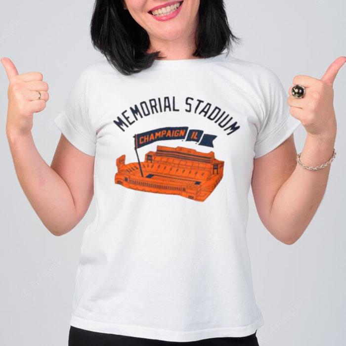 Illinois Football Memorial Stadium Champaign T-Shirt