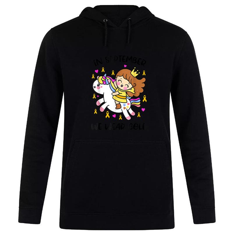 In September We Wear Gold Unicorn Childhood Cancer Awareness Hoodie