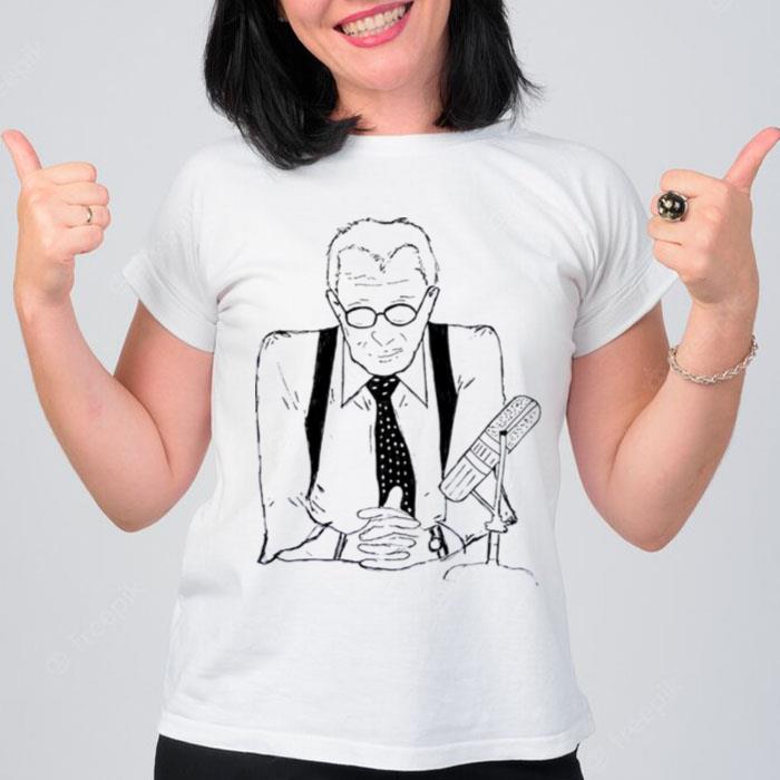 Larry King Line Drawing Tv Hos T-Shirt