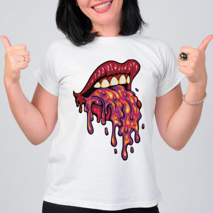 Lava Emerging Of Girl's Mouth T-Shirt