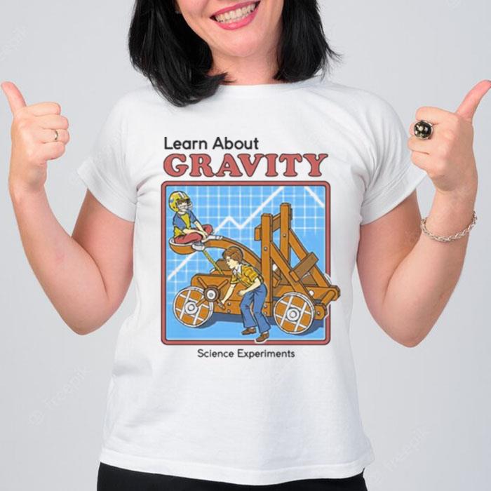 Learn About Gravity Vintage Sience Experiments T-Shirt