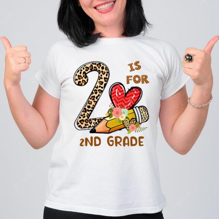 Leopard Flowers Is For 2Nd Grade T-Shirt