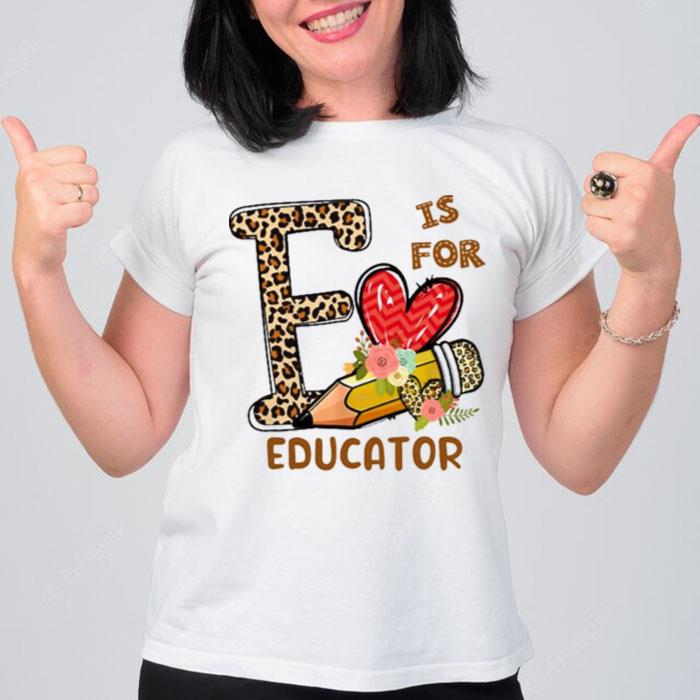 Leopard Flowers Is For Educator T-Shirt
