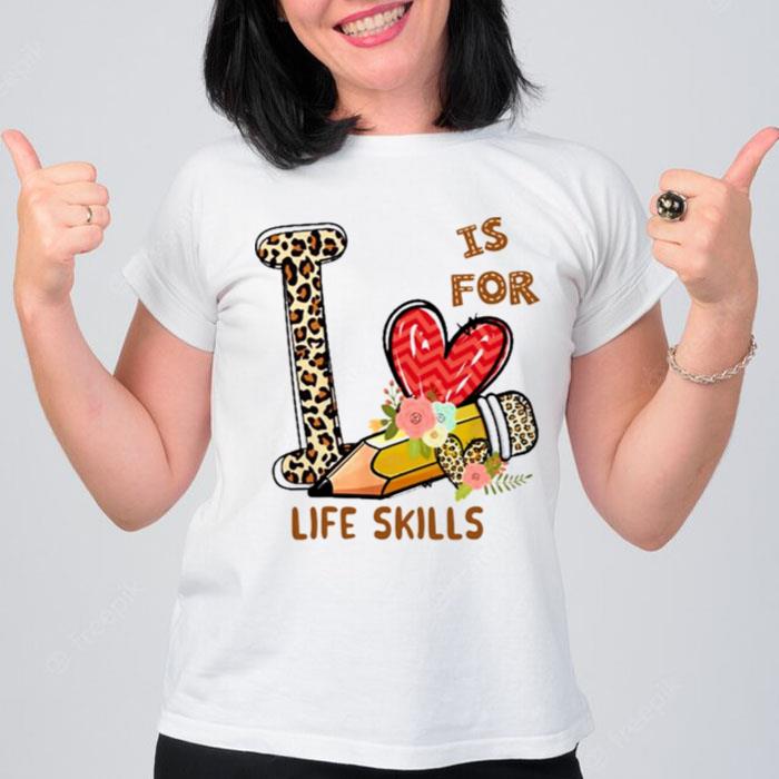 Leopard Flowers Is For Life Skills T-Shirt