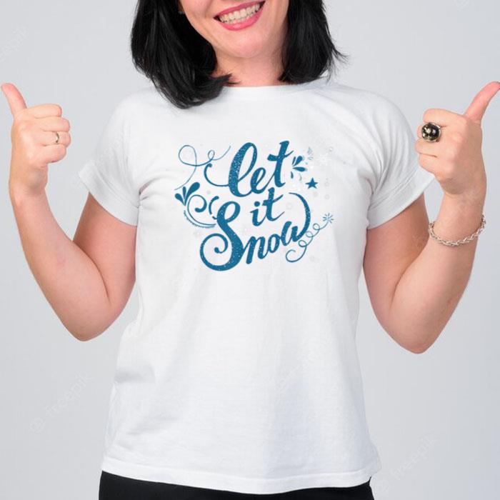 Let It Snow Christmas Snowflake Snowflakes Wonderful Time T-Shirt