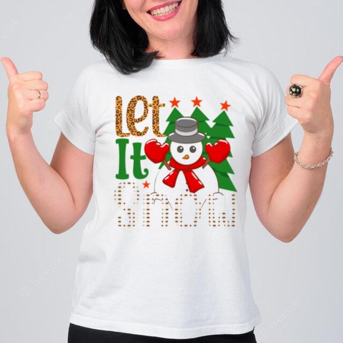 Let It Snow Christmas Snowman T-Shirt