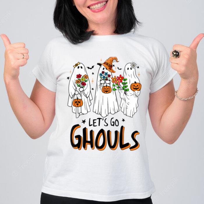 Let's Go Ghouls Spooky Season Halloween Trick Or Treat Retro T-Shirt