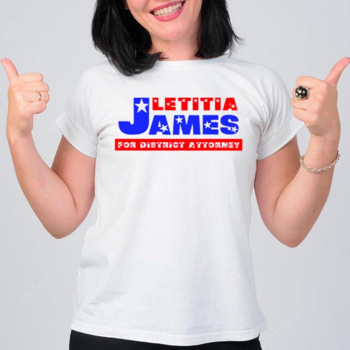 Letitia James For District Attorney Bluered T-Shirt