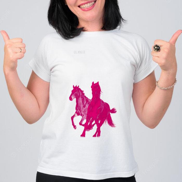 Lil Nas X Tee Pink Horses T-Shirt