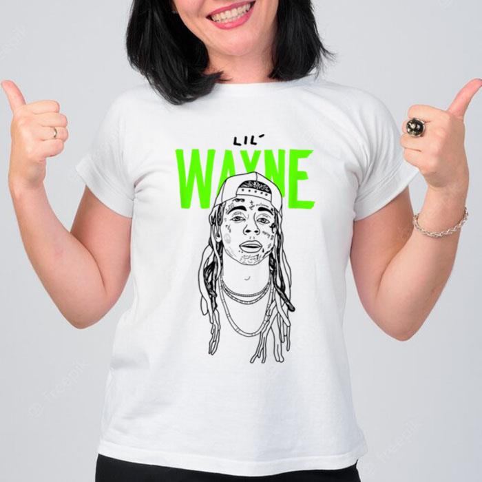 Lil Wayne Illustrated Face Logo T-Shirt