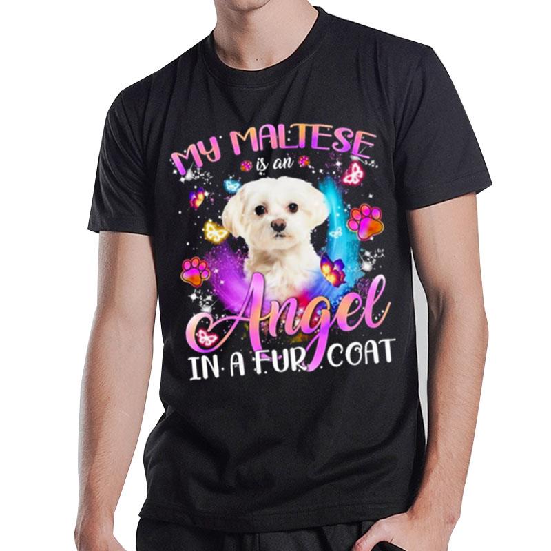 My Maltese Is An Angel In A Fur Coat White Maltese T-Shirt