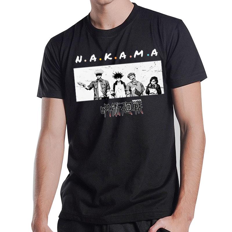 Nakama Friends Font Gojo Team Jujutsu Kaisen Anime Manga T-Shirt