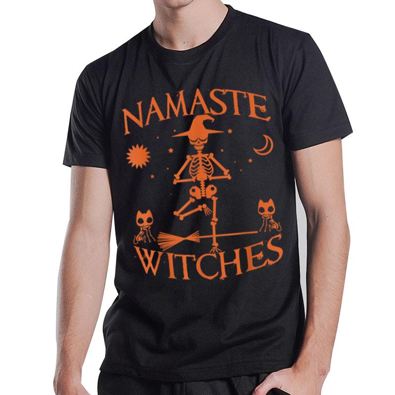 Namaste Witches Yoga Skeleton Namaskaram Yoga Instructor T-Shirt