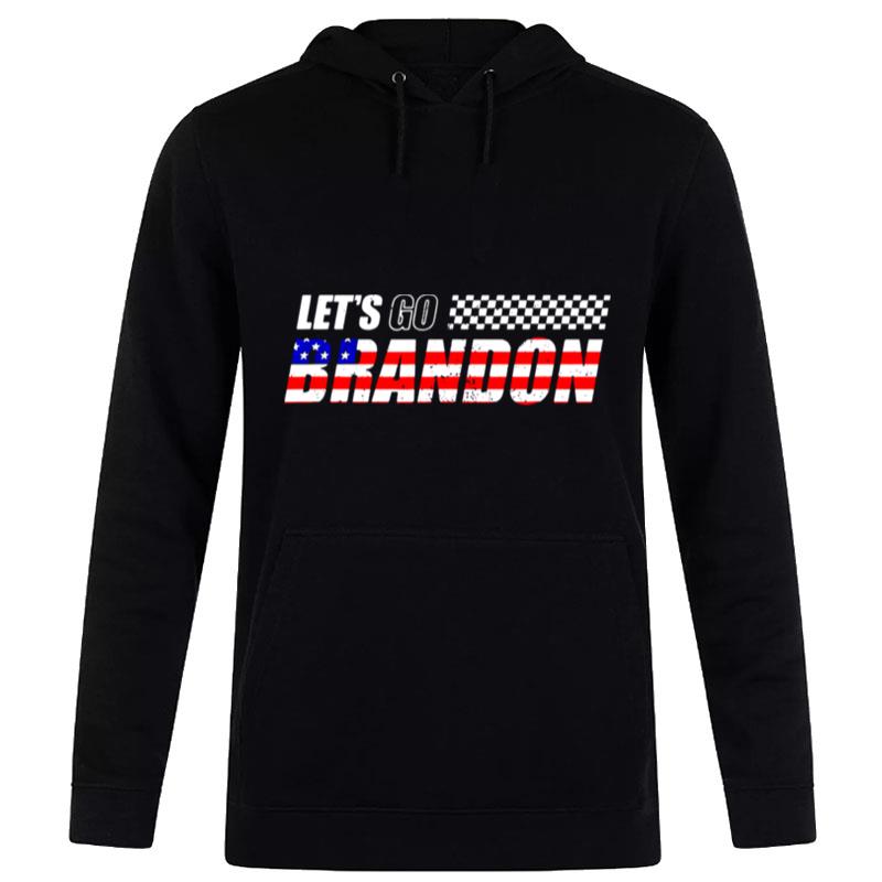 Nascar Let'S Go Brandon American Flag Hoodie