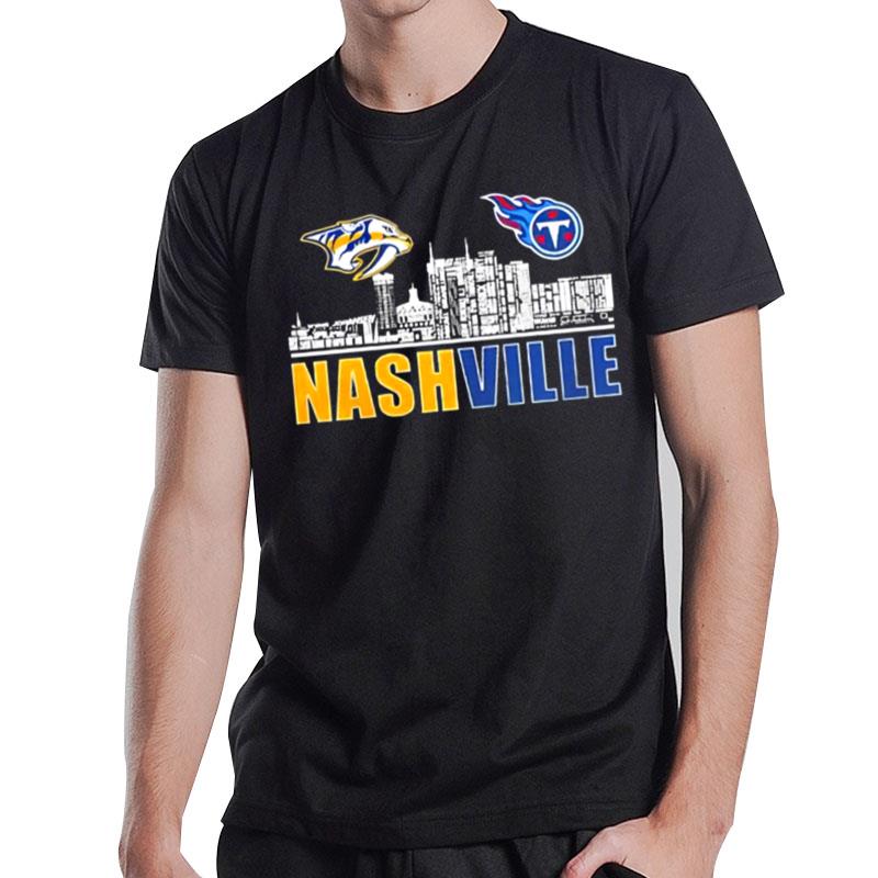 Nashville Predators And Tennessee Titans Football Nashville City T-Shirt