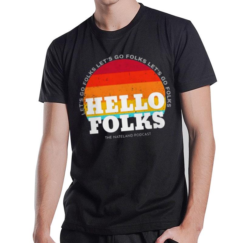 Nate Bargatze Merch Hello Folks Vintage T-Shirt