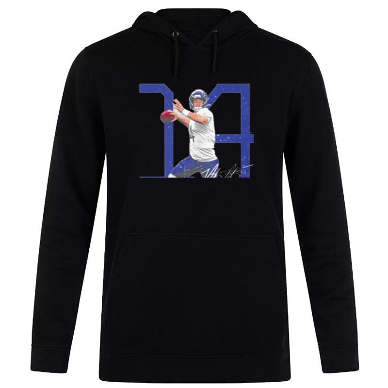 Nate Peterman 14 Chicago Bold Number Signature Hoodie