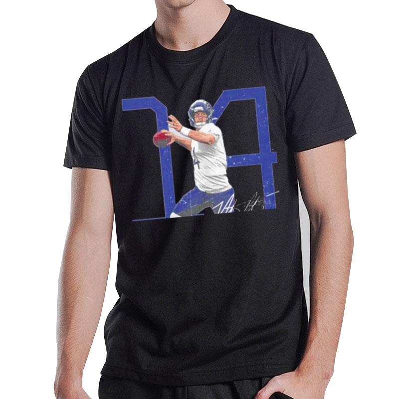 Nate Peterman 14 Chicago Bold Number Signature T-Shirt