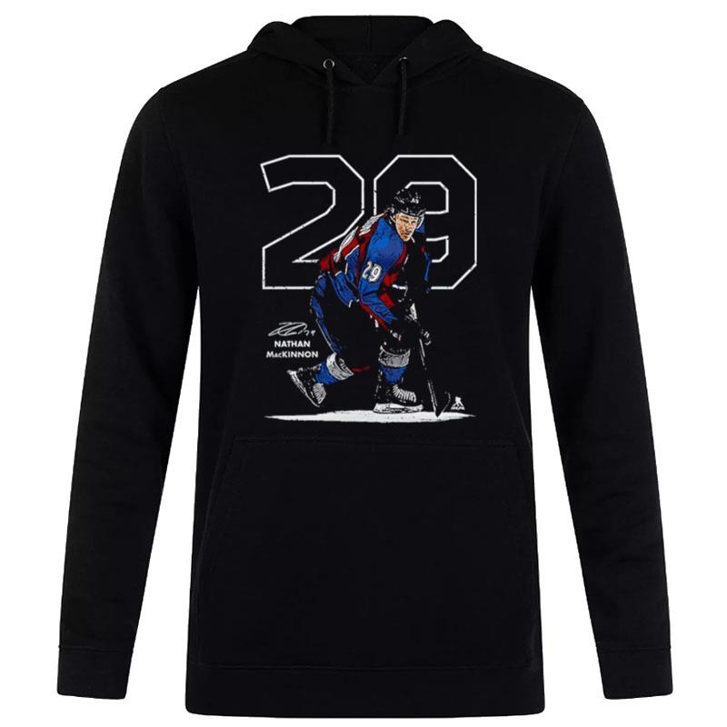 Nathan Mackinnon Number Colorado Avalanche Signature Hoodie