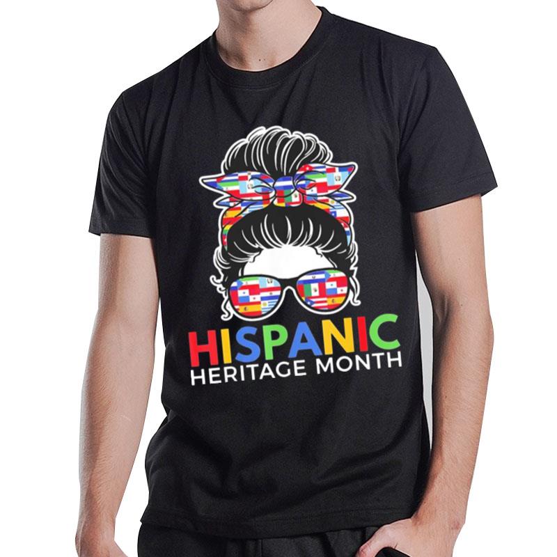 National Hispanic Heritage Month Latina Messy Bun T-Shirt