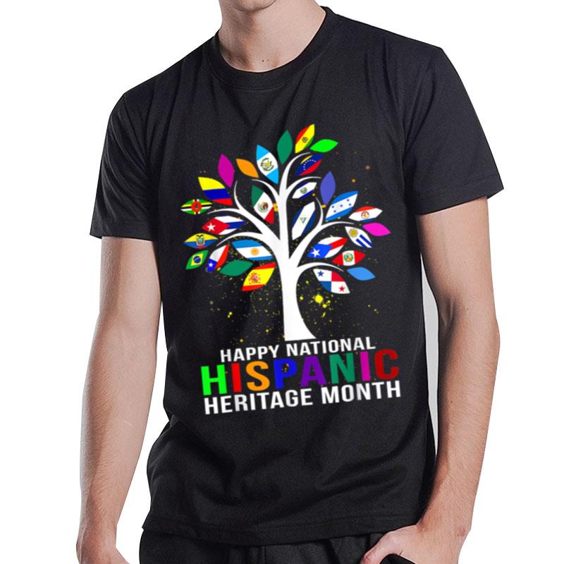 National Hispanic Heritage Month Tree Roots Latina Flag T-Shirt