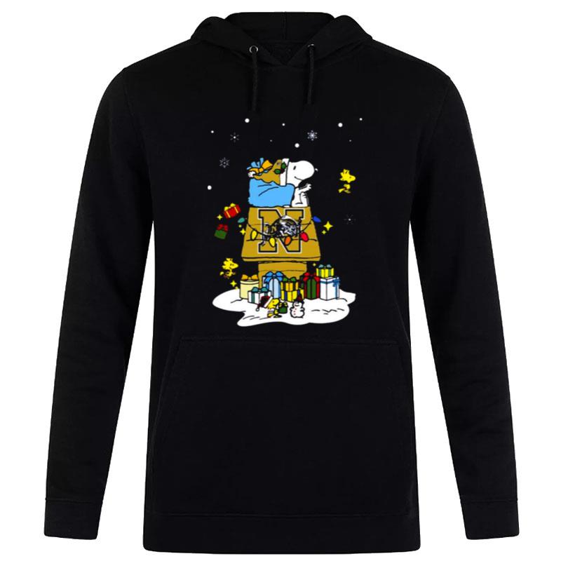 Navy Midshipmen Santa Snoopy Wish You A Merry Christmas 2022 Hoodie