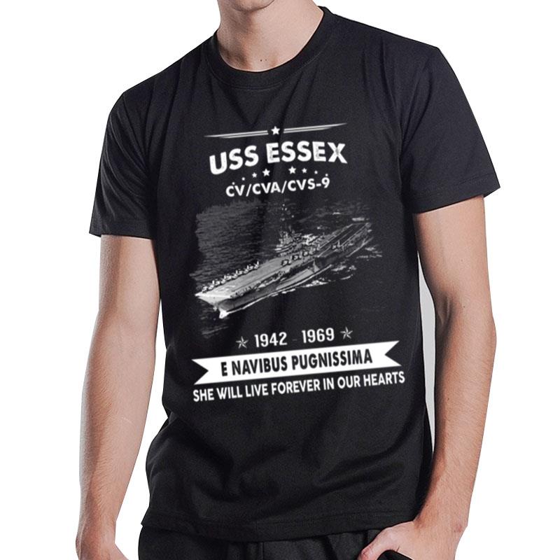 Navy Uss Essex Cv 9 Military Army T-Shirt