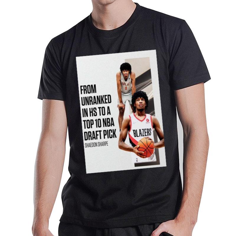 Nba 2022 Nba Draft Shaedon Sharpe From Unranked To Top 10 Nba Draft Pick T-Shirt