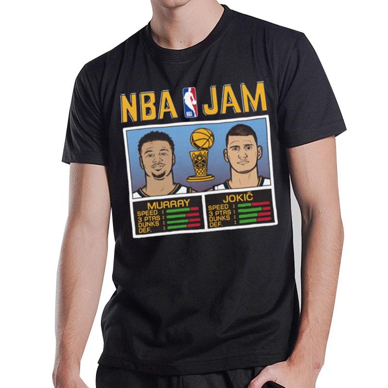 Nba Jam Nikola Jokic And Jamal Murray Denver Nuggets Unisex 2023 Nba Finals Champions T-Shirt