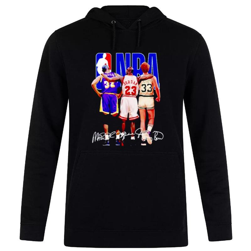 Nba Johnson Michael Jordan Larry Bird Signatures Hoodie