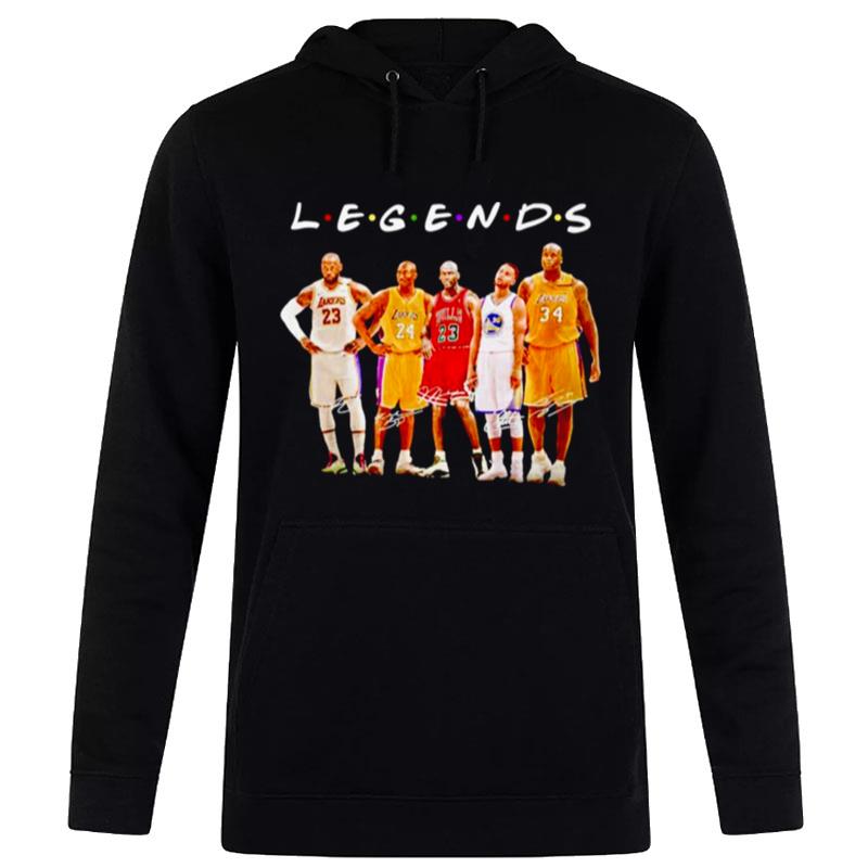 Nba Legends Players Lebron James And Kobe Bryant And Steph Curry And Shaquille O'Neal Signatures Hoodie