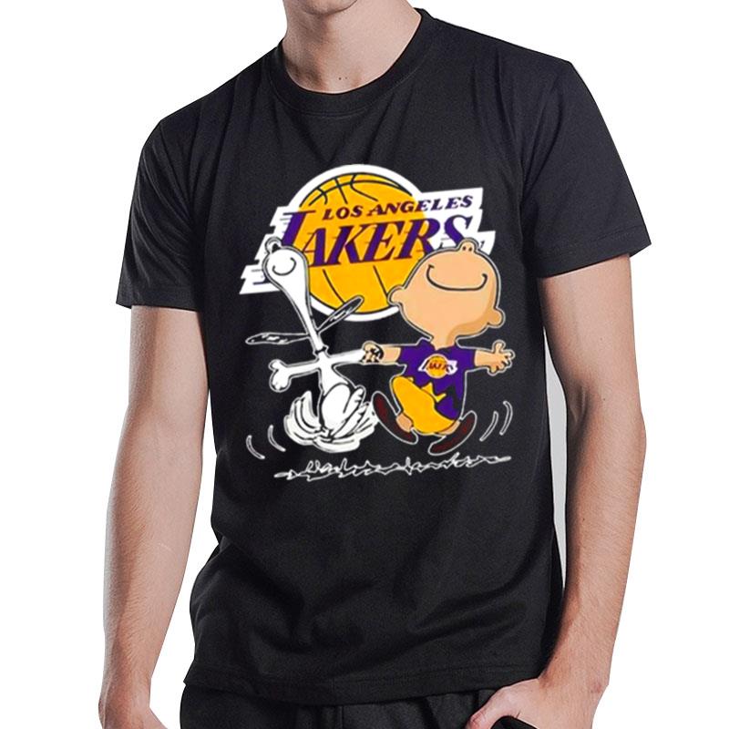 Nba Los Angeles Lakers Charlie Brown Snoopy Dancing T-Shirt