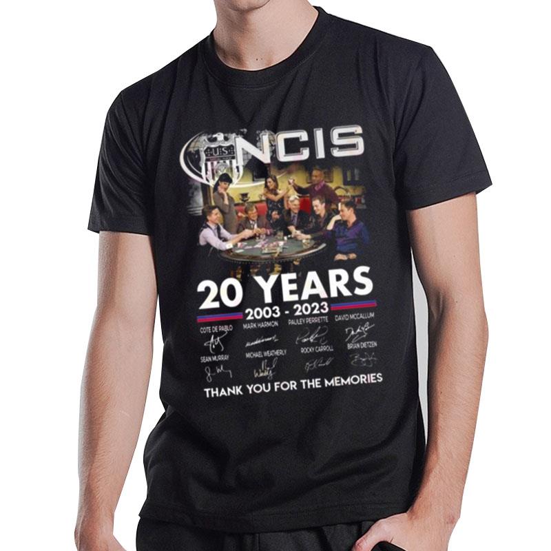 Ncis 20 Years Of 2003 - 2023 Thank You For The Memories Signatures T-Shirt