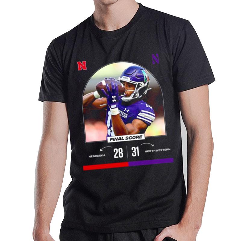 Nebraska 28 Vs 31 Northwestern Final Score Game Day 2022 T-Shirt