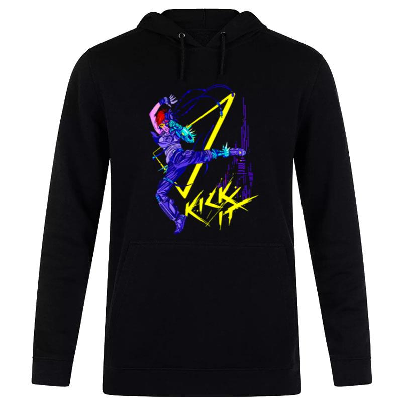 Neon Color Design Cyberpunk Girl Hoodie