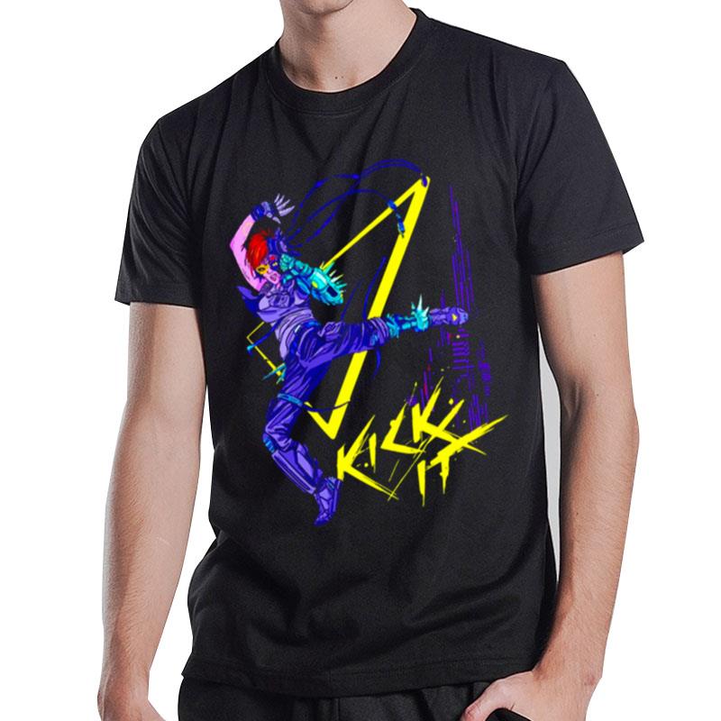 Neon Color Design Cyberpunk Girl T-Shirt