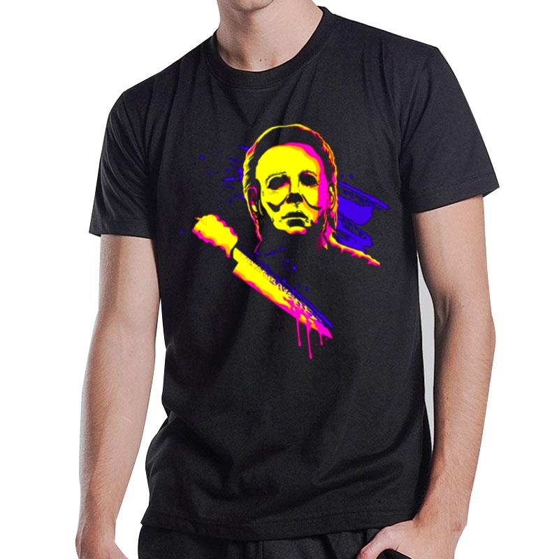 Neon Michael Myers Halloween 80S 90S Horror T-Shirt