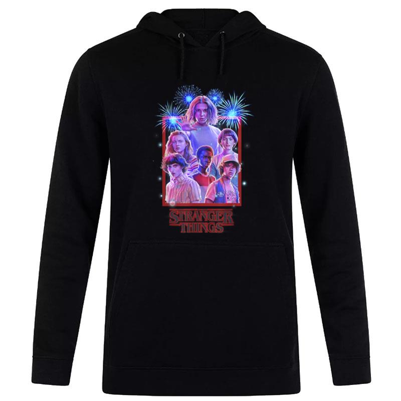 Netflix Stranger Things Group Shot Fireworks Poster B083Xfr9Gc Hoodie